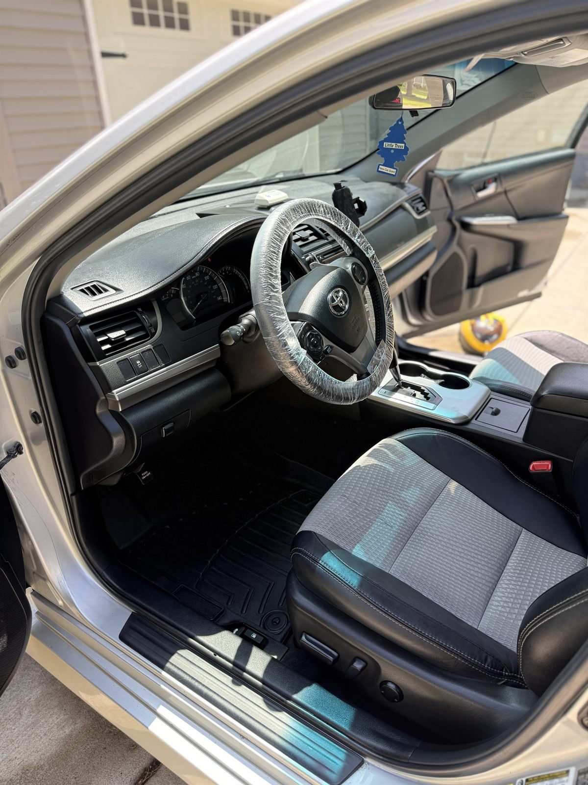 After detailing: spotless silver sedan interior cleaned by Buffalo Diamond Detailing
