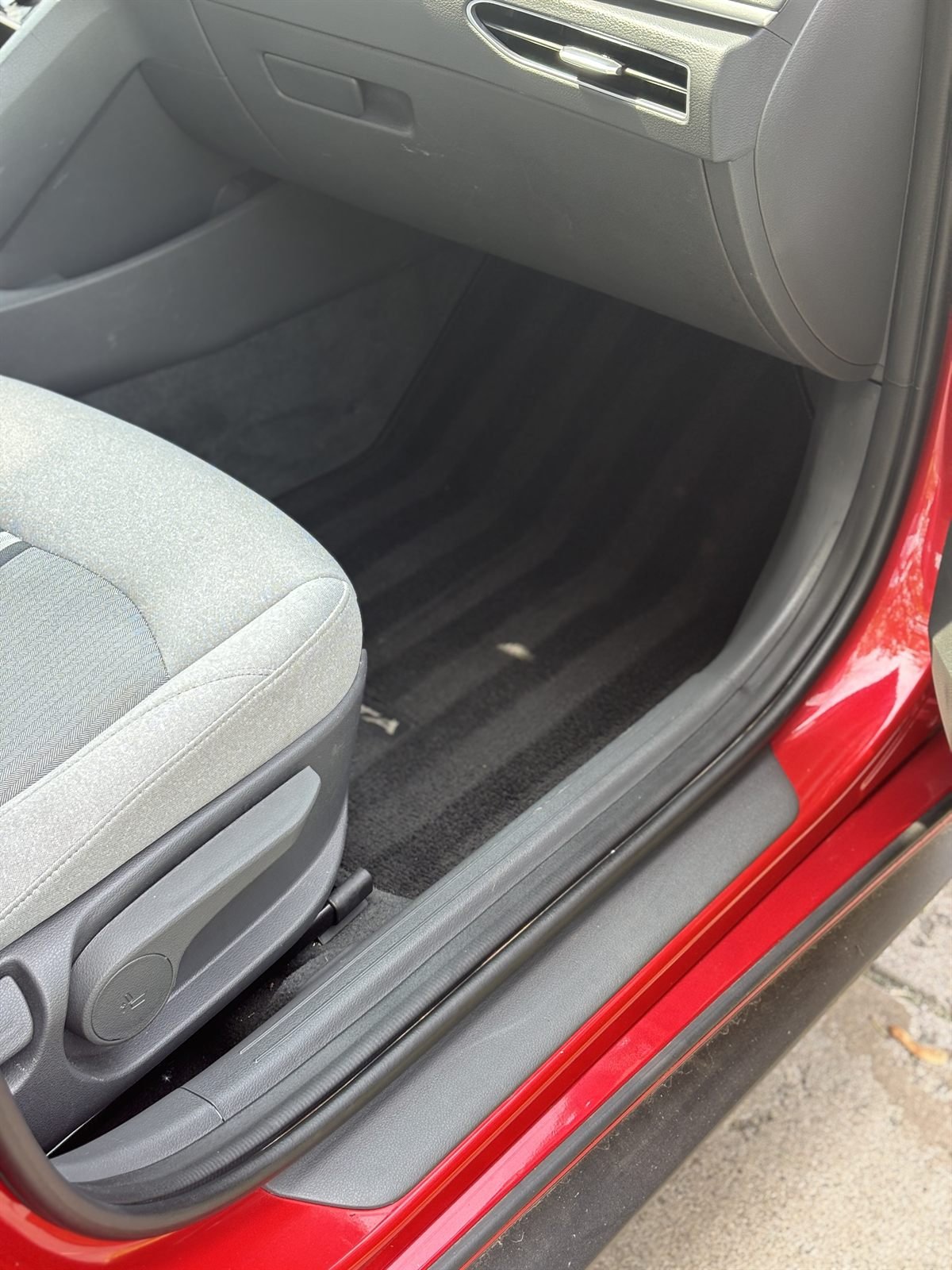 After detailing: spotless door sill, seat and carpet cleaned by Buffalo Diamond Detailing