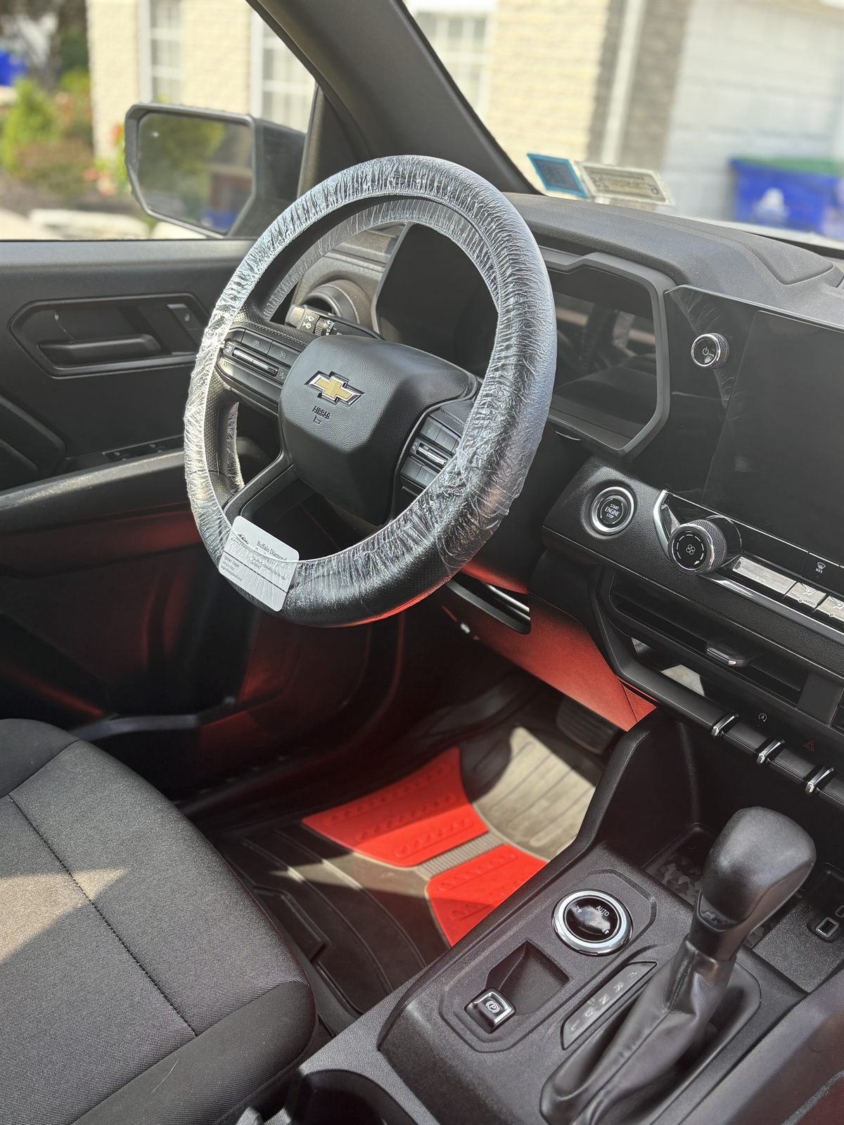 Detailed SUV interior &mdash; console, dash and steering wheel cleaned