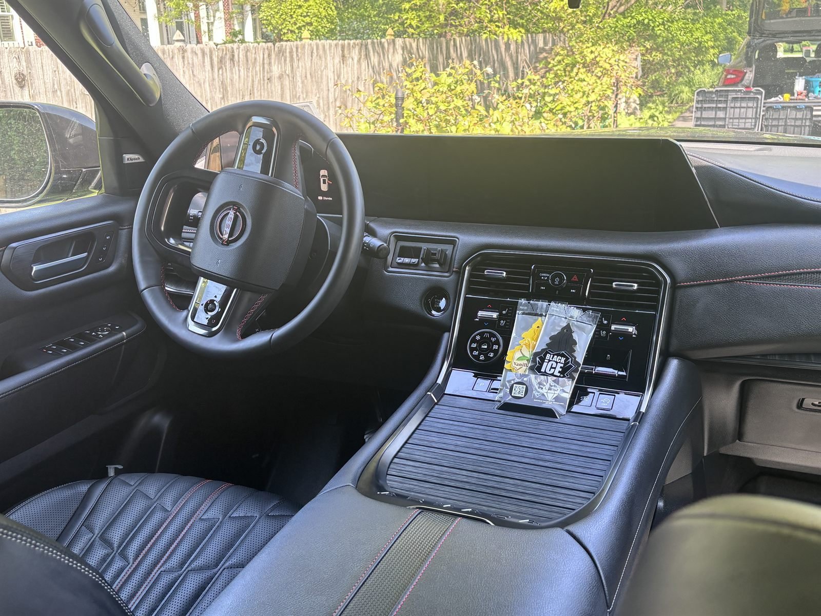 Detailed center console and gear shifter, cleaned and conditioned