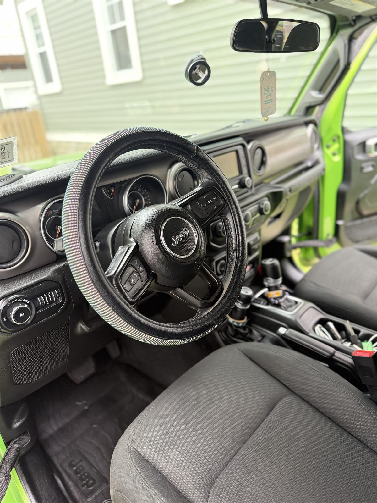 Jeep Wrangler interior detailed &mdash; console, shifter and dash cleaned